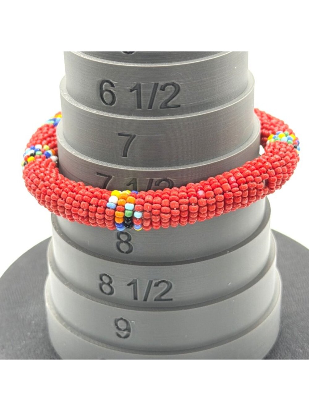 Handcrafted African Beaded Bangle Bracelets Stacked Seed Bead Sliders Set Lot 5 - Picture 6 of 15